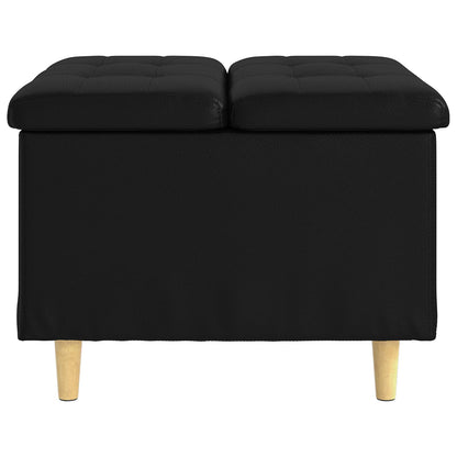 Ottoman mit Stauraum Schwarz 60 x 60 x 45 cm Kunstleder