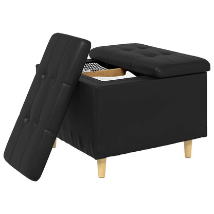 Ottoman mit Stauraum Schwarz 60 x 60 x 45 cm Kunstleder