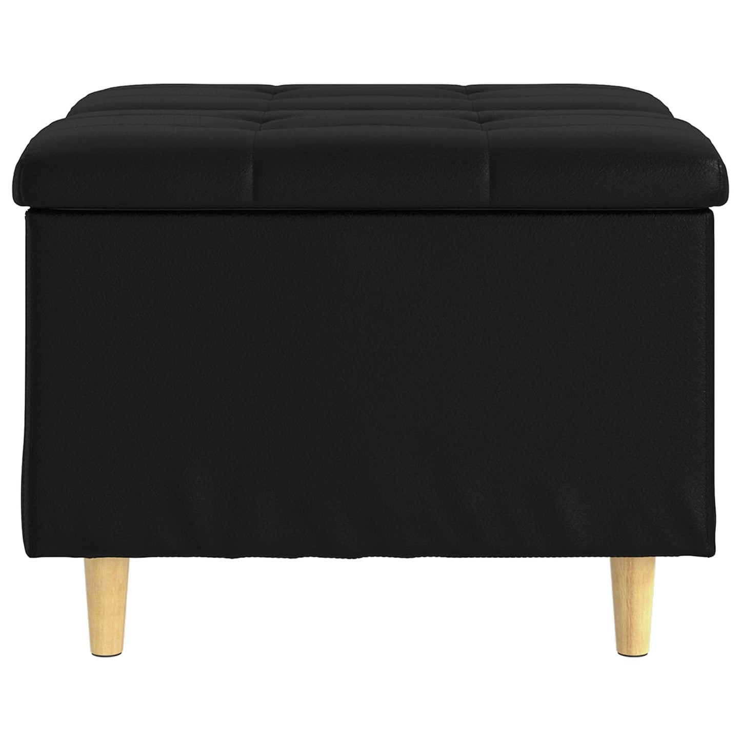Ottoman mit Stauraum Schwarz 60 x 60 x 45 cm Kunstleder