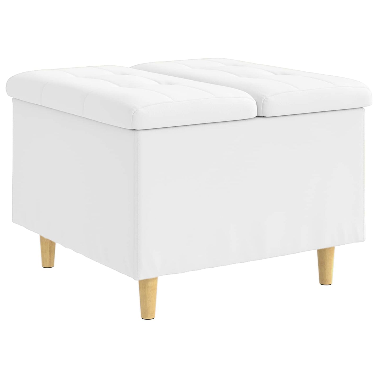 Ottoman mit Stauraum Weiß 60 x 60 x 45 cm Kunstleder