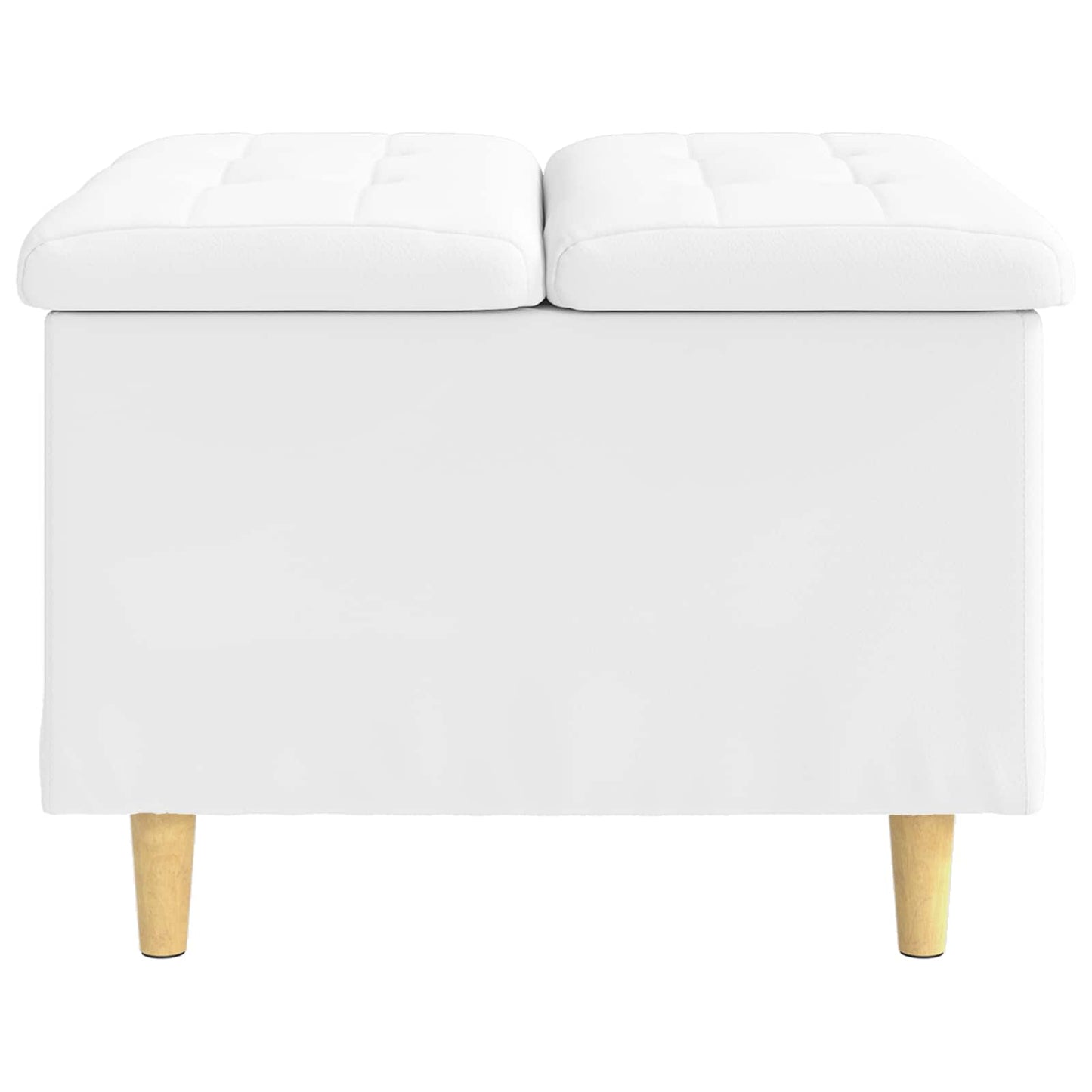 Ottoman mit Stauraum Weiß 60 x 60 x 45 cm Kunstleder