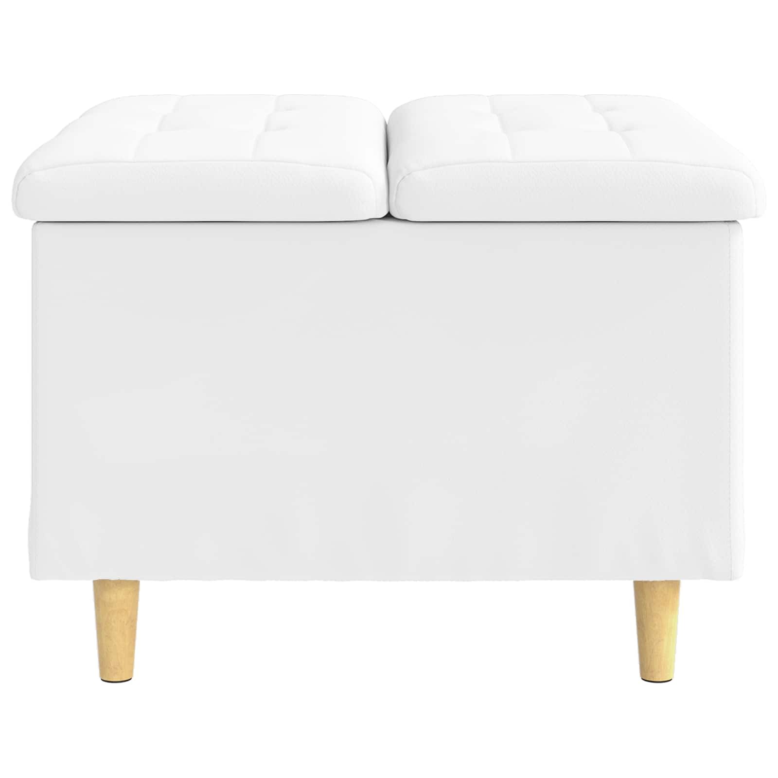 Ottoman mit Stauraum Weiß 60 x 60 x 45 cm Kunstleder