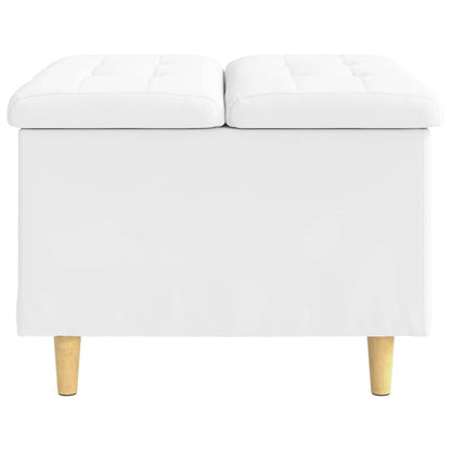 Ottoman mit Stauraum Weiß 60 x 60 x 45 cm Kunstleder