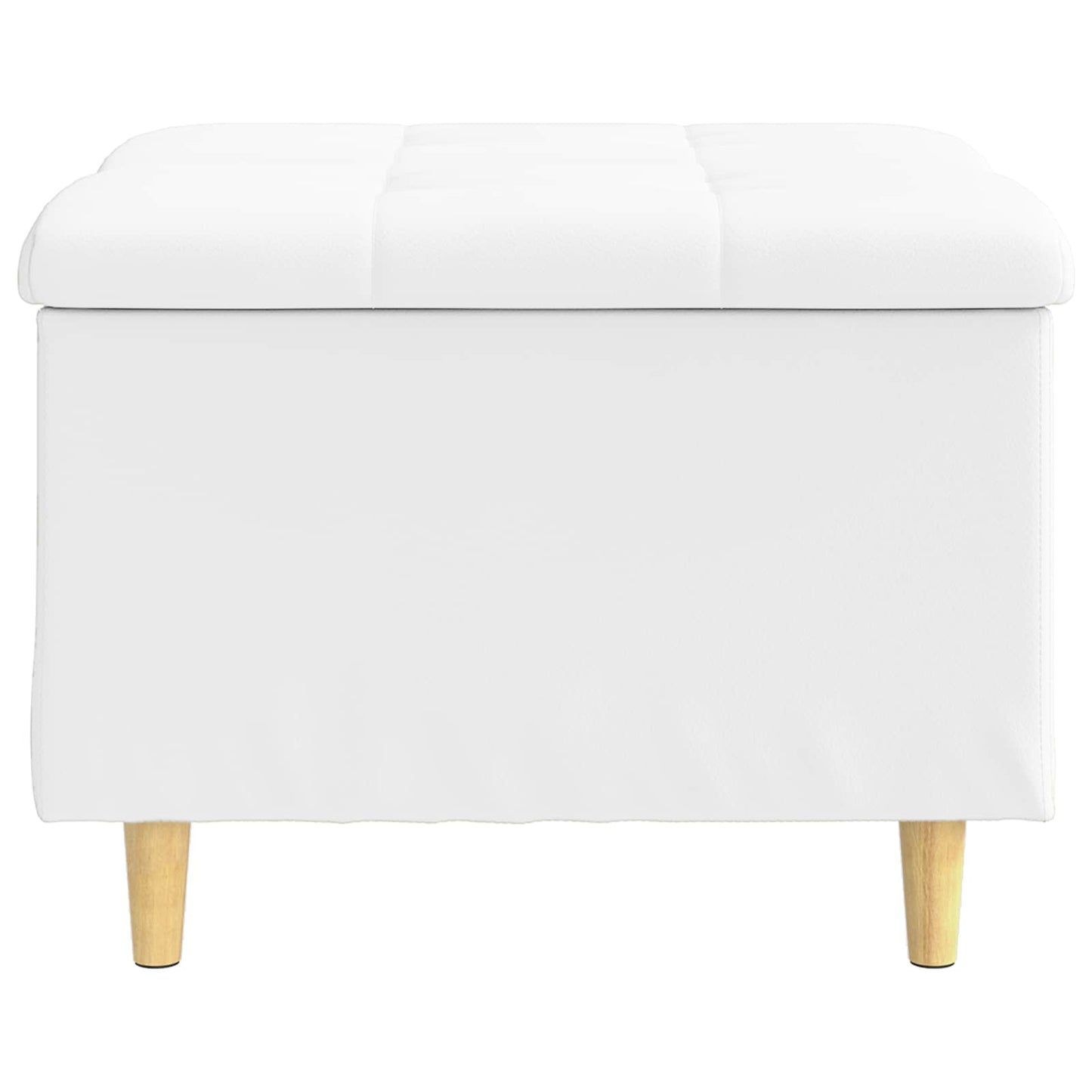 Ottoman mit Stauraum Weiß 60 x 60 x 45 cm Kunstleder