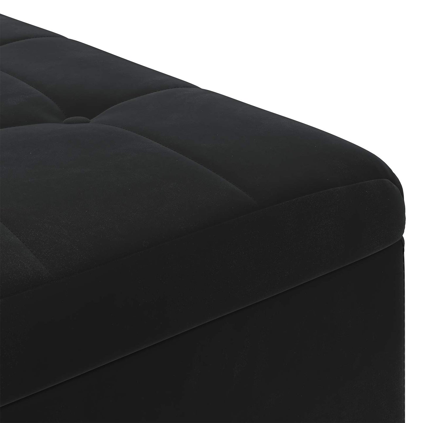 Ottoman mit Stauraum Schwarz 80 x 80 x 45 cm Samt