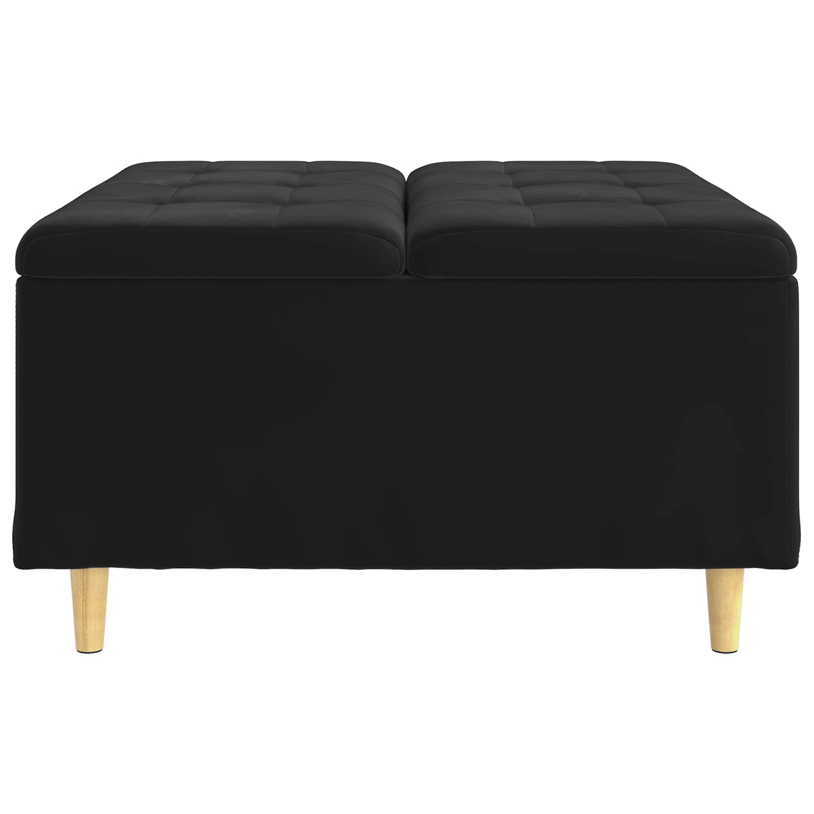 Ottoman mit Stauraum Schwarz 80 x 80 x 45 cm Samt