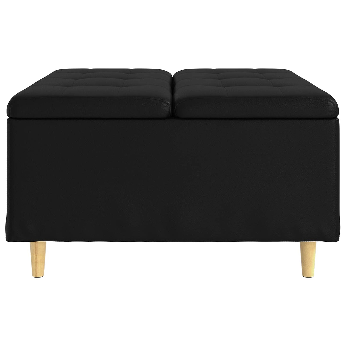 Ottoman mit Stauraum Schwarz 80 x 80 x 45 cm Kunstleder