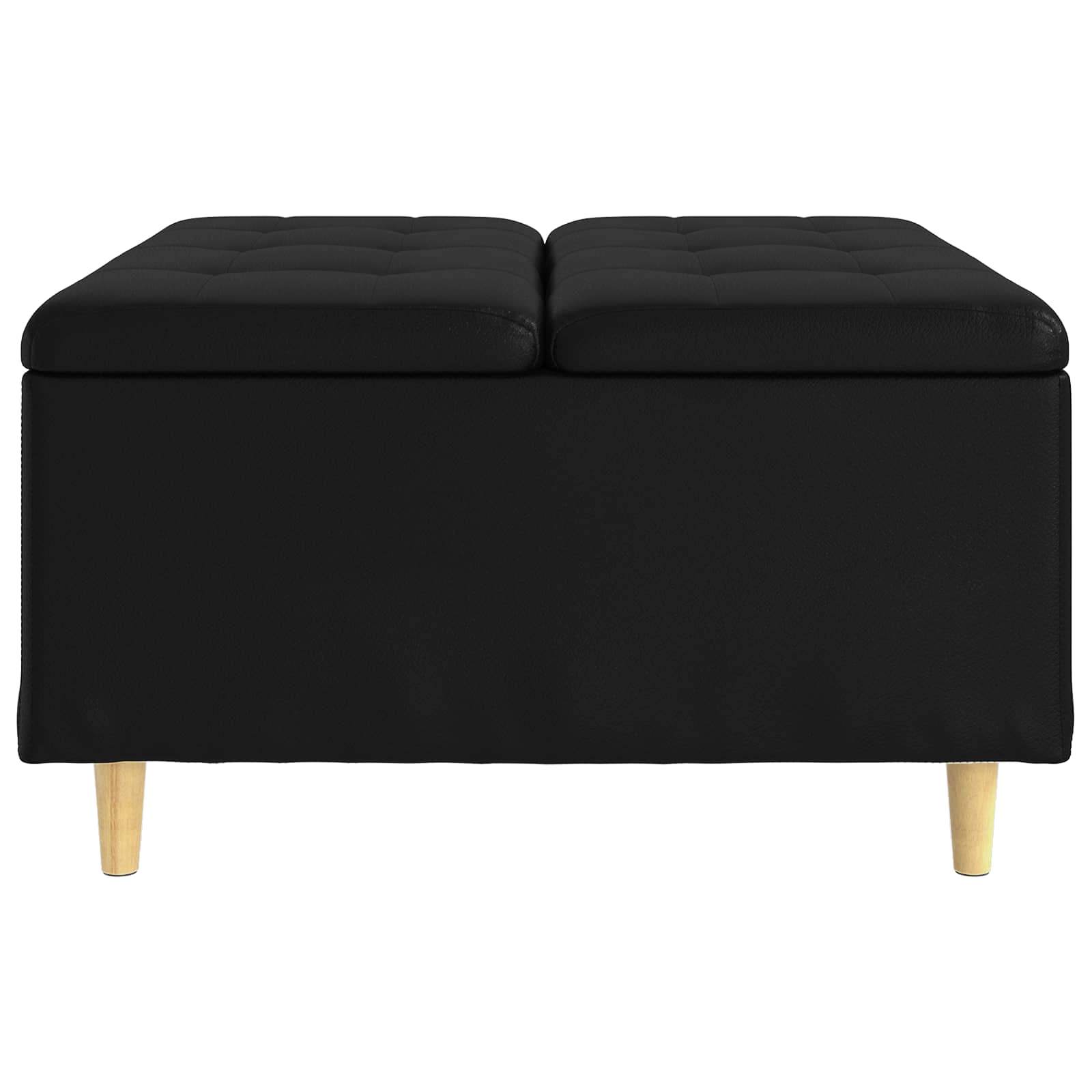 Ottoman mit Stauraum Schwarz 80 x 80 x 45 cm Kunstleder