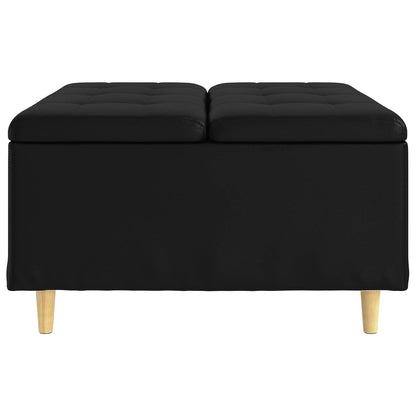 Ottoman mit Stauraum Schwarz 80 x 80 x 45 cm Kunstleder