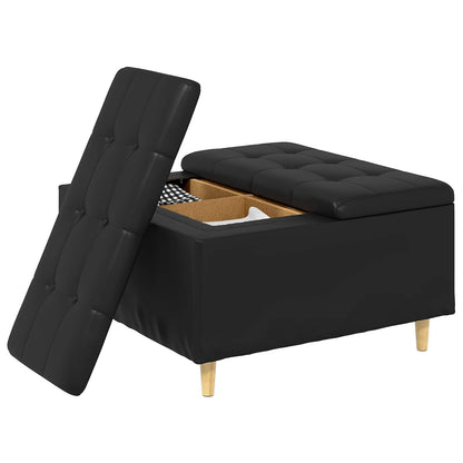 Ottoman mit Stauraum Schwarz 80 x 80 x 45 cm Kunstleder