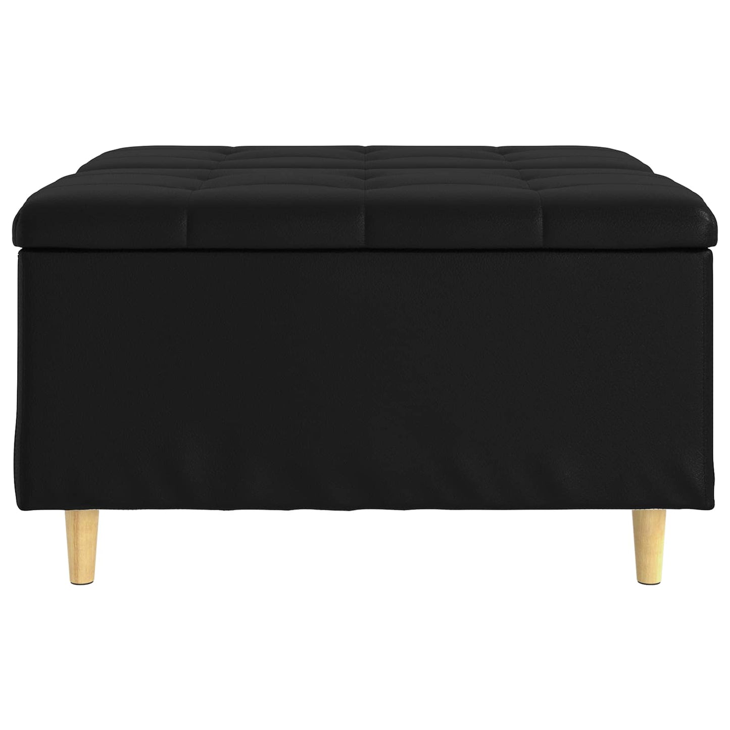 Ottoman mit Stauraum Schwarz 80 x 80 x 45 cm Kunstleder