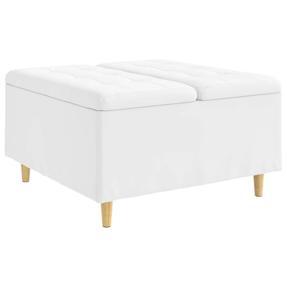 Ottoman mit Stauraum Weiß 80 x 80 x 45 cm Kunstleder