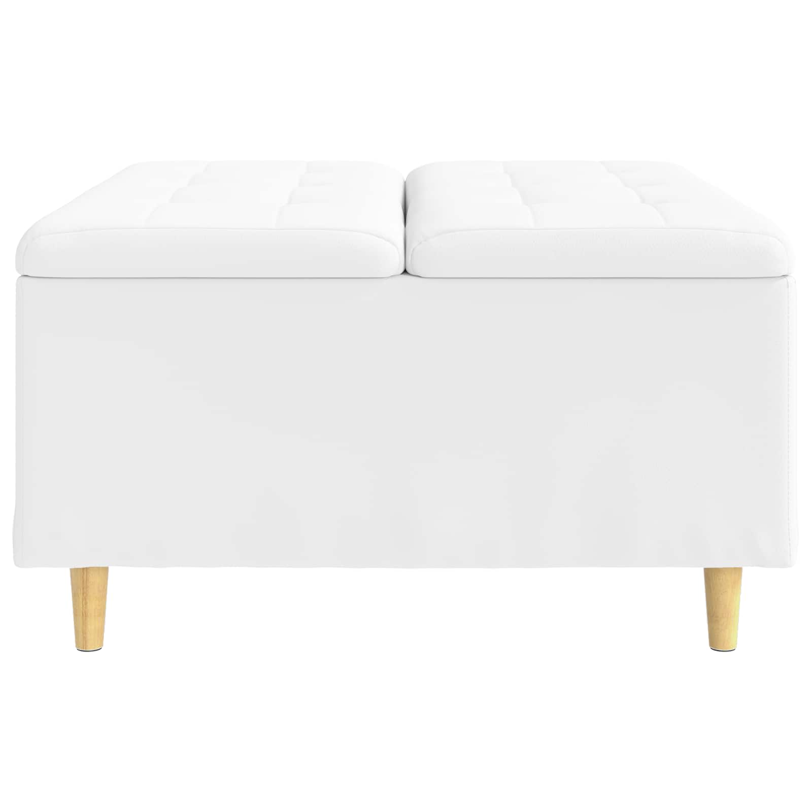 Ottoman mit Stauraum Weiß 80 x 80 x 45 cm Kunstleder