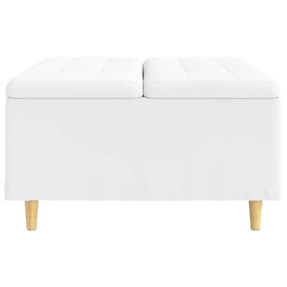 Ottoman mit Stauraum Weiß 80 x 80 x 45 cm Kunstleder