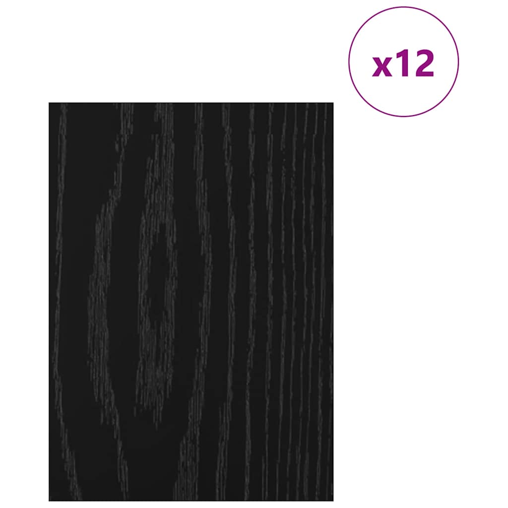 Dekoplatten 12 Stk. Schwarz Eichen-Optik 15 x 21 x 0,27 cm