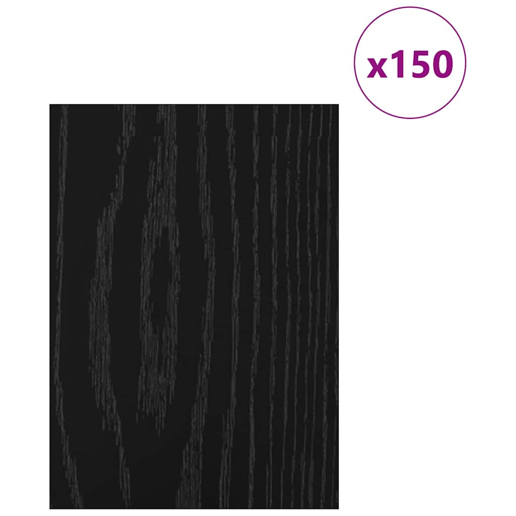 Dekoplatten 150 Stk. Schwarz Eichen-Optik 15 x 21 x 0,27 cm