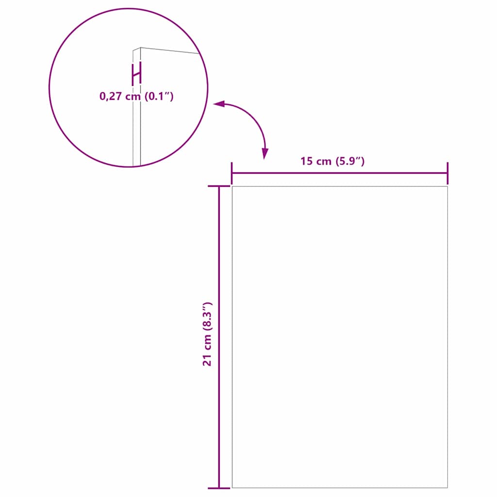 Dekoplatten 150 Stk. Artisan-Eiche 15 x 21 x 0,27 cm
