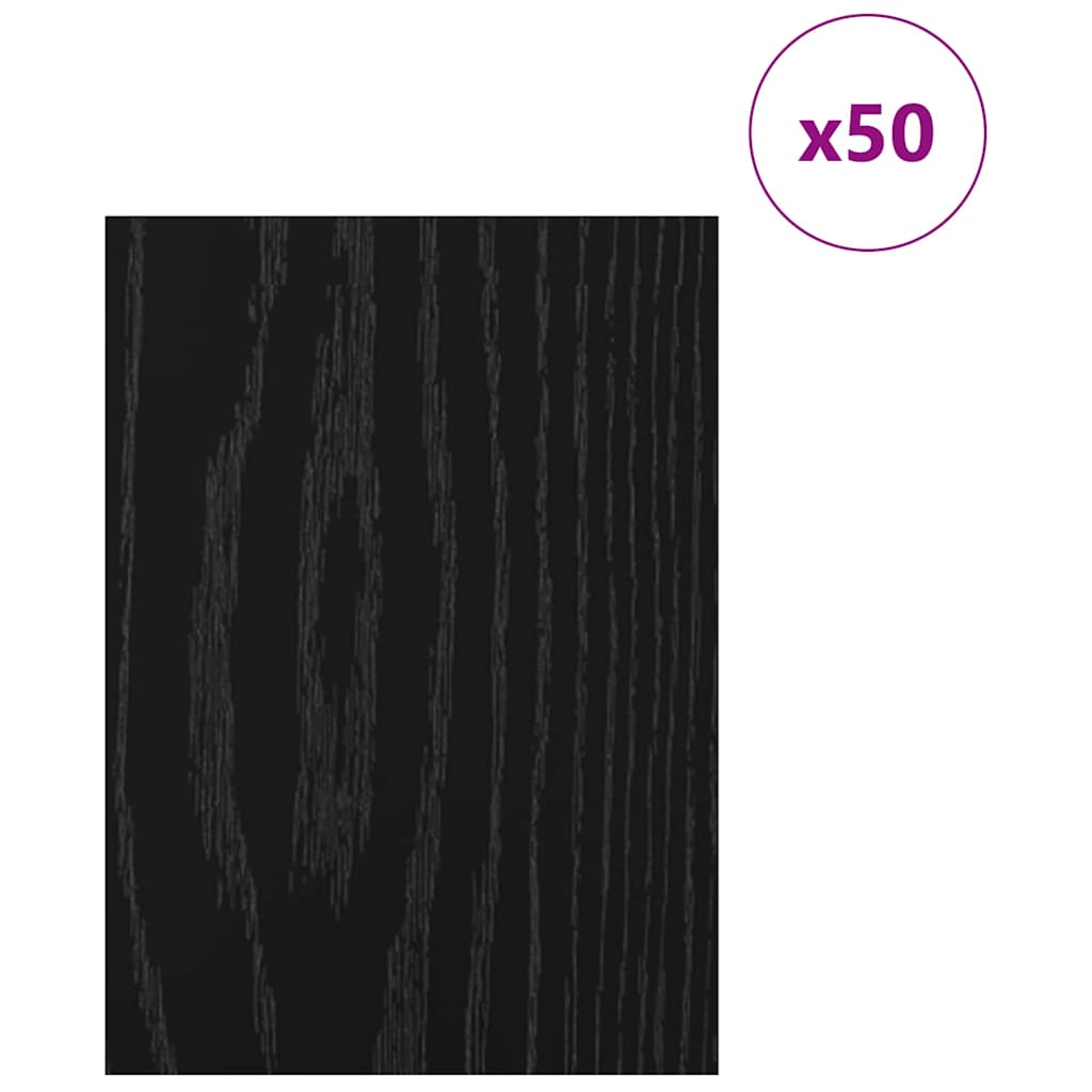 Dekoplatten 50 Stk. Schwarz Eichen-Optik 21 x 30 x 0,27 cm