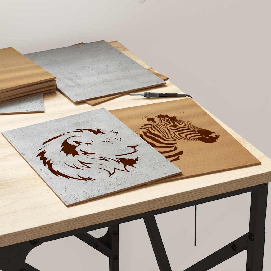 Dekoplatten 12 Stk. Betongrau 21 x 30 x 0,27 cm Holzwerkstoff