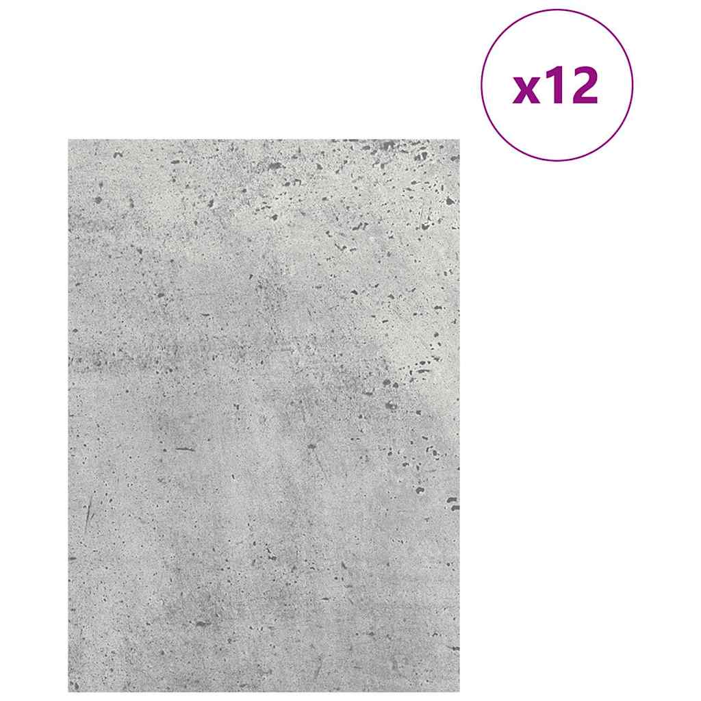 Dekoplatten 12 Stk. Betongrau 21 x 30 x 0,27 cm Holzwerkstoff