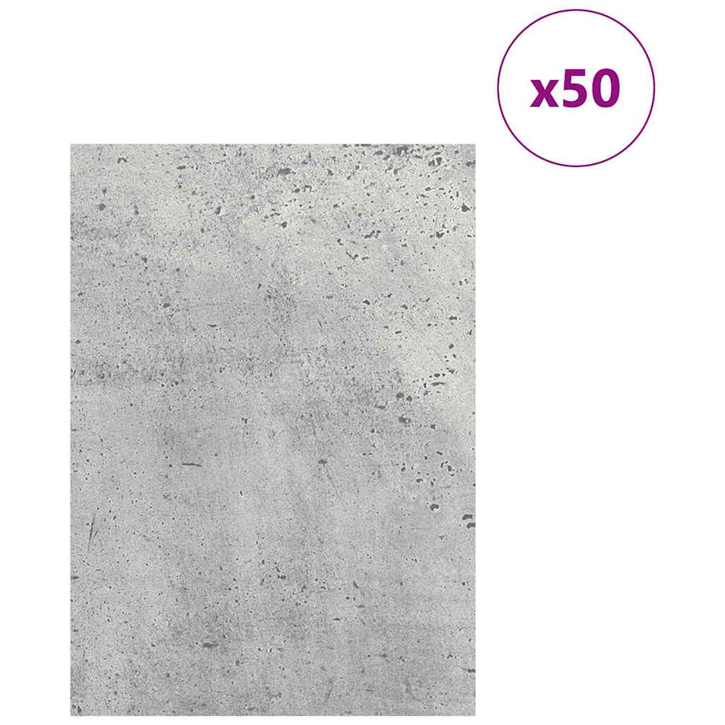 Dekoplatten 50 Stk. Betongrau 21 x 30 x 0,27 cm Holzwerkstoff