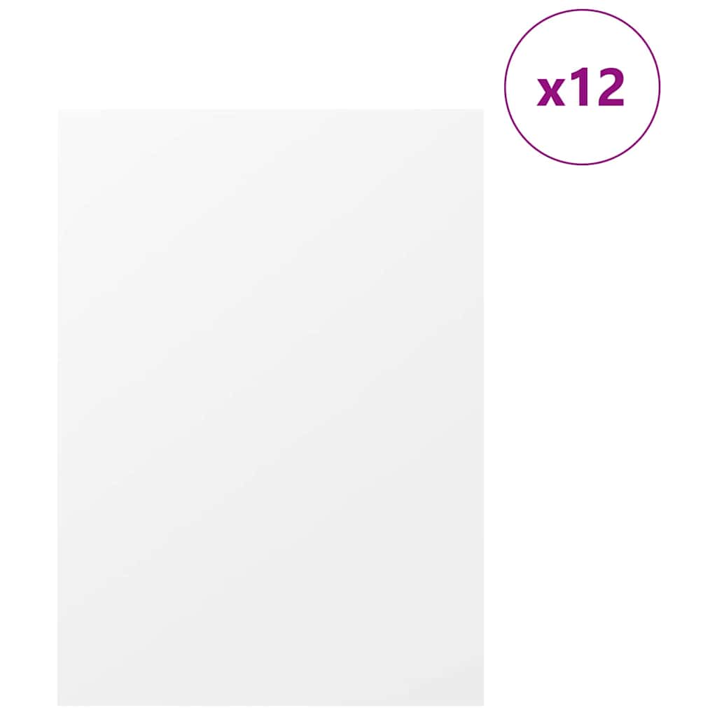 Dekoplatten 12 Stk. Weiß 30 x 42 x 0,27 cm Holzwerkstoff