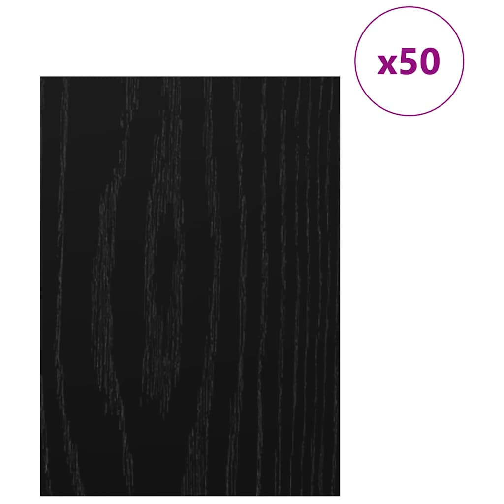 Dekoplatten 50 Stk. Schwarz Eichen-Optik 30 x 42 x 0,27 cm