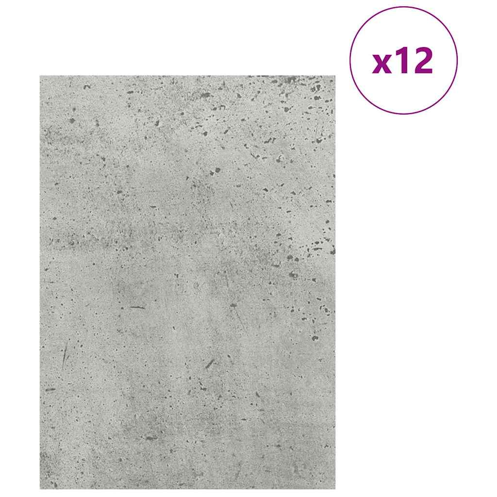 Dekoplatten 12 Stk. Betongrau 30 x 42 x 0,27 cm Holzwerkstoff
