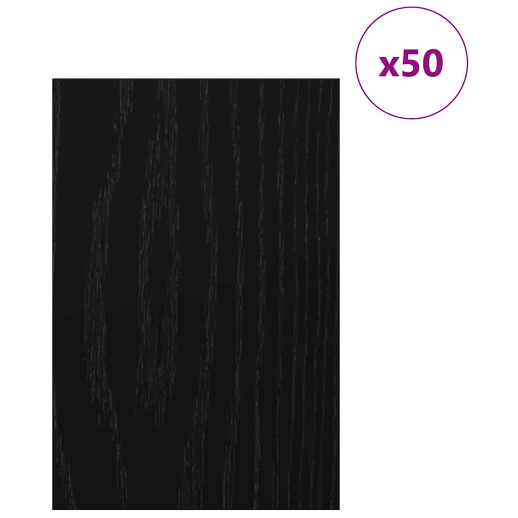 Dekoplatten 50 Stk. Schwarz Eichen-Optik 40 x 60 x 0,27 cm