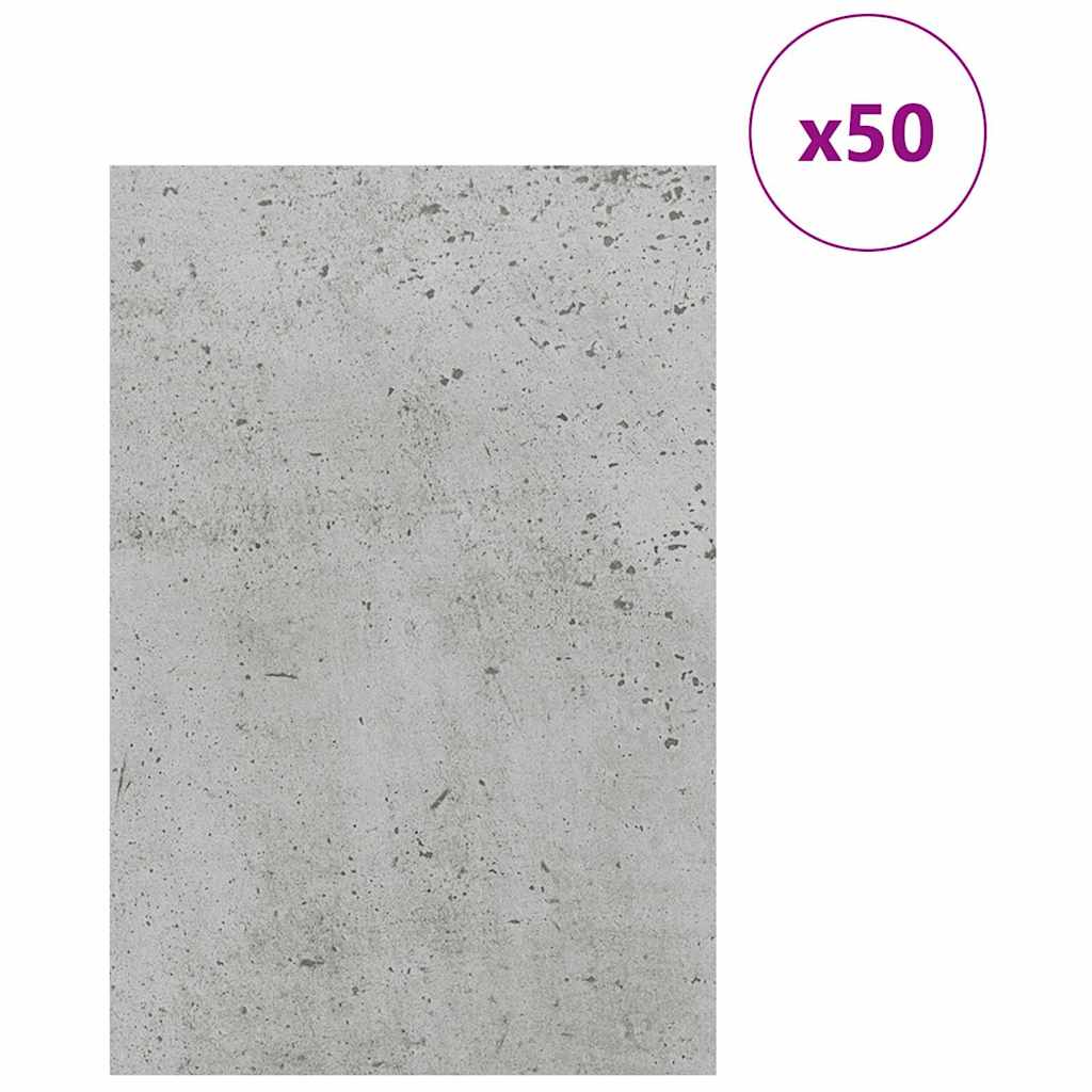 Dekoplatten 50 Stk. Betongrau 40 x 60 x 0,27 cm Holzwerkstoff