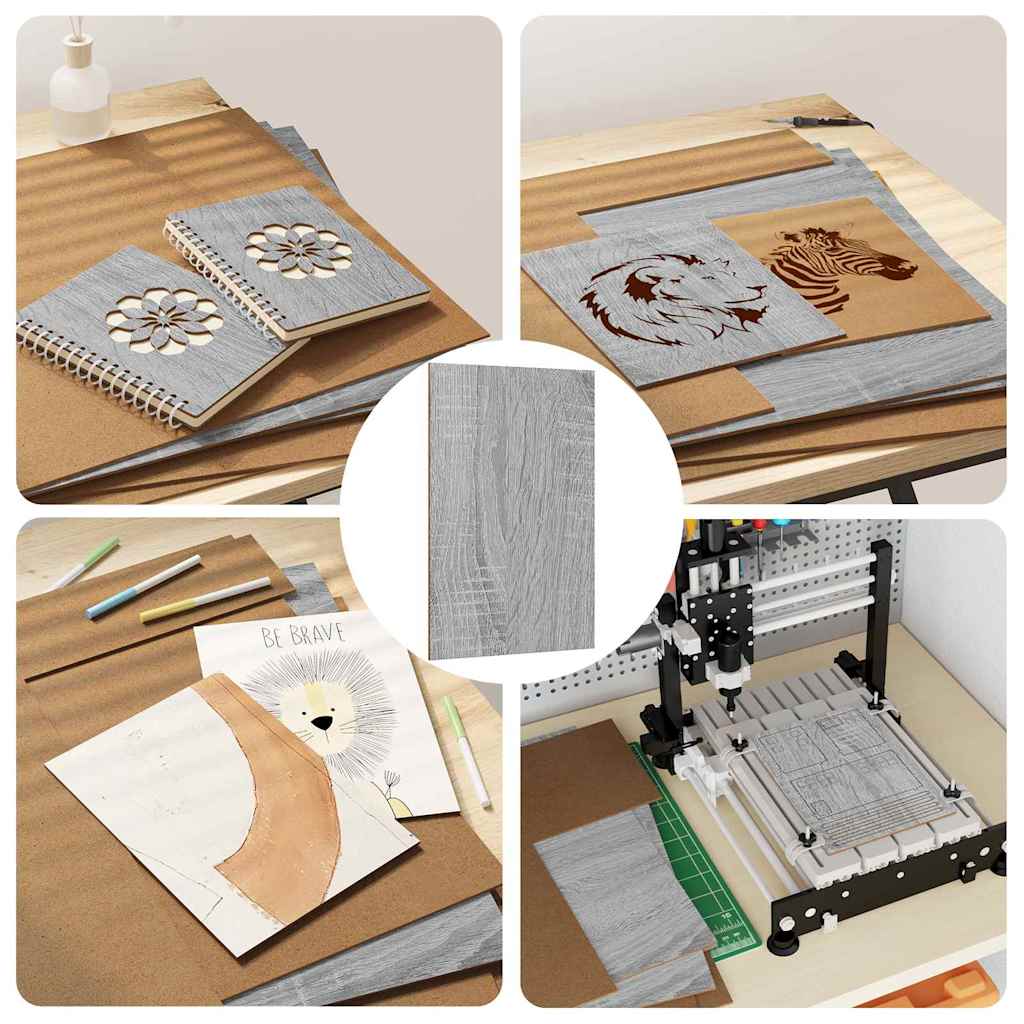 Dekoplatten 50 Stk. Sonoma-Grau 40 x 60 x 0,27 cm Holzwerkstoff