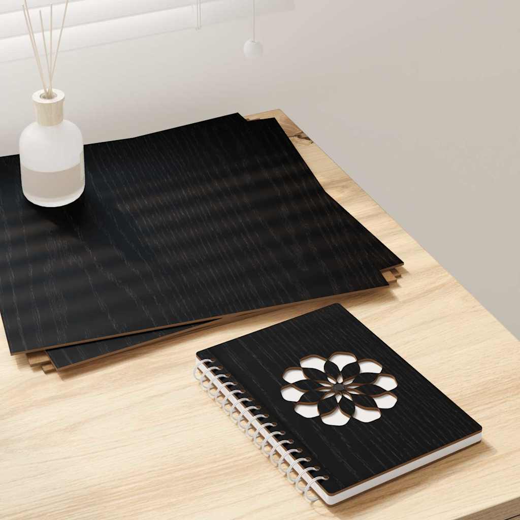 Dekoplatten 12 stk. Schwarz Eichen-Optik 30 x 30 x 0,27 cm