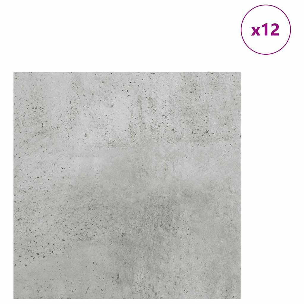 Dekoplatten 12 stk. Beton Grau 30 x 30 x 0,27 cm Holzwerkstoff