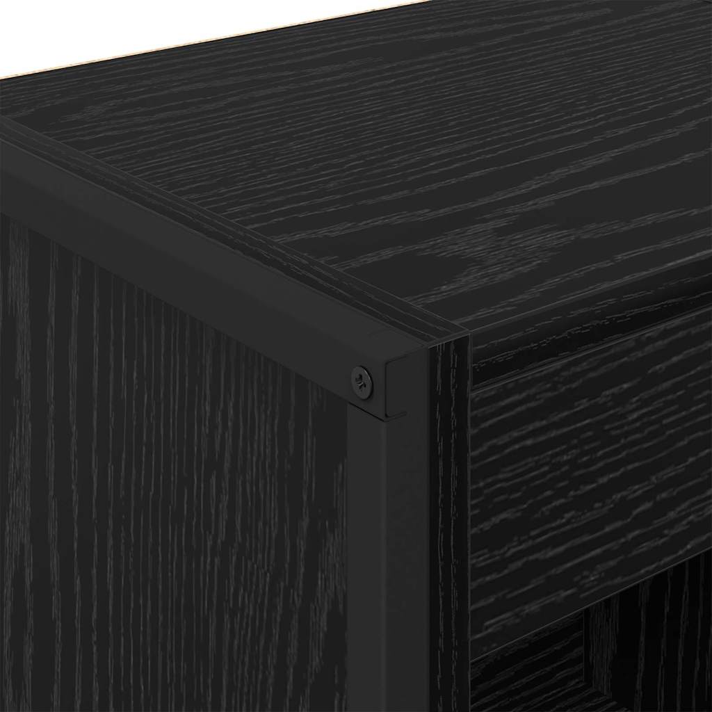 Bücherregal 40 x 30 x 121 cm Holzwerkstoff Schwarz Eichen-Optik