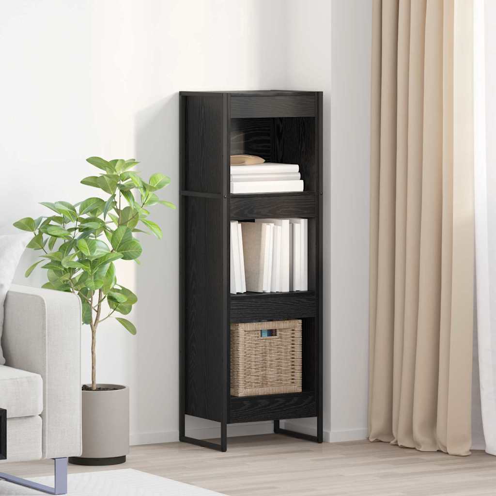 Bücherregal 40 x 30 x 121 cm Holzwerkstoff Schwarz Eichen-Optik