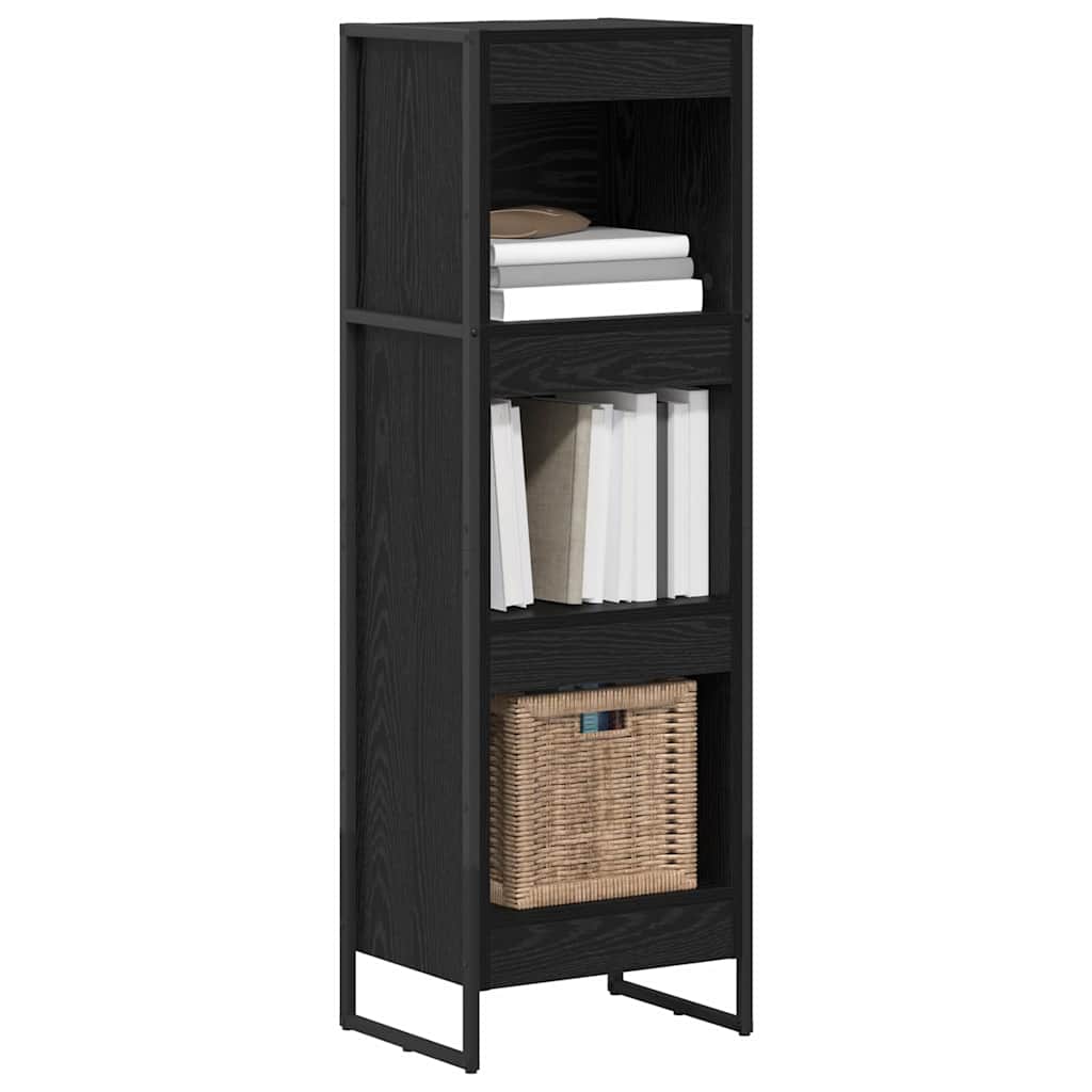 Bücherregal 40 x 30 x 121 cm Holzwerkstoff Schwarz Eichen-Optik