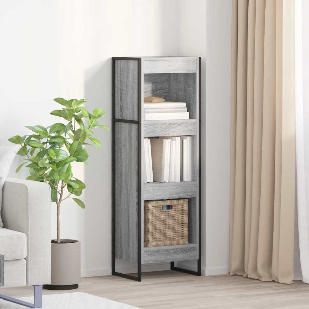Bücherregal 40 x 30 x 121 cm Holzwerkstoff Graues Sonoma