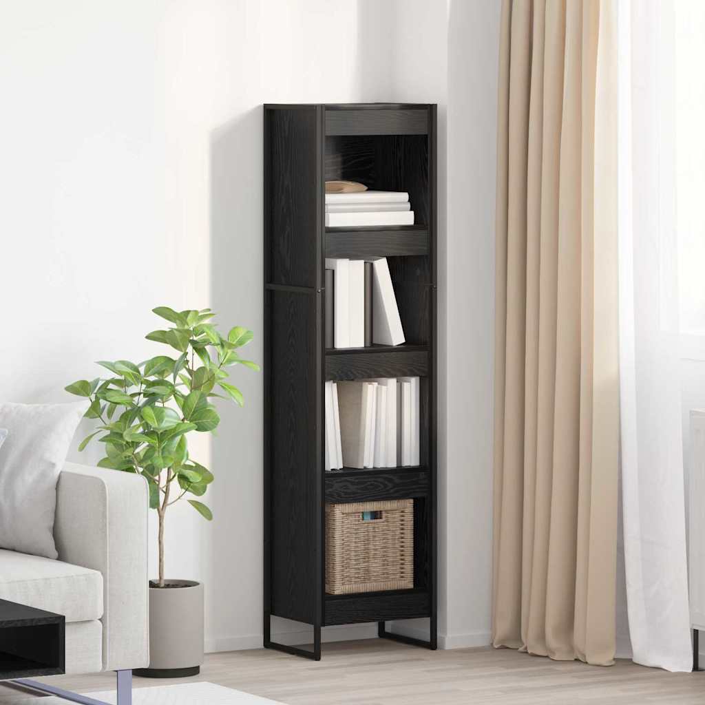Bücherregal 40 x 30 x 155 cm Holzwerkstoff Schwarz Eichen-Optik