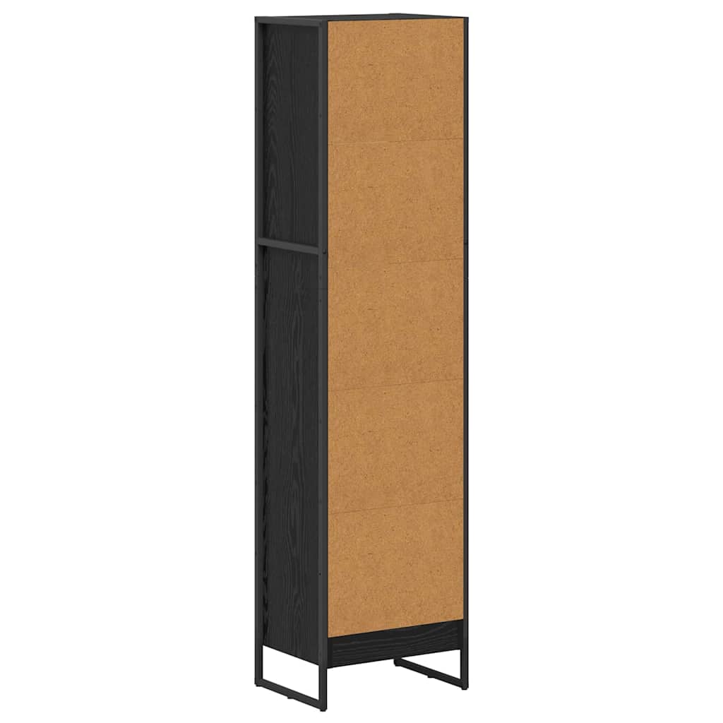 Bücherregal 40 x 30 x 155 cm Holzwerkstoff Schwarz Eichen-Optik