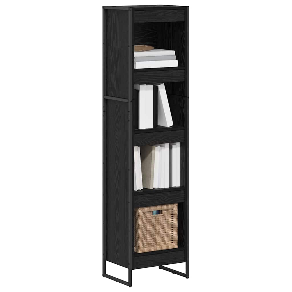 Bücherregal 40 x 30 x 155 cm Holzwerkstoff Schwarz Eichen-Optik