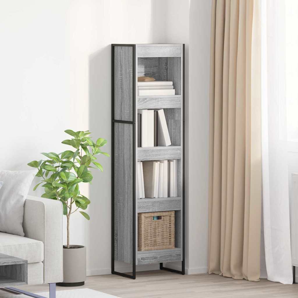 Bücherregal 40 x 30 x 155 cm Holzwerkstoff Graues Sonoma