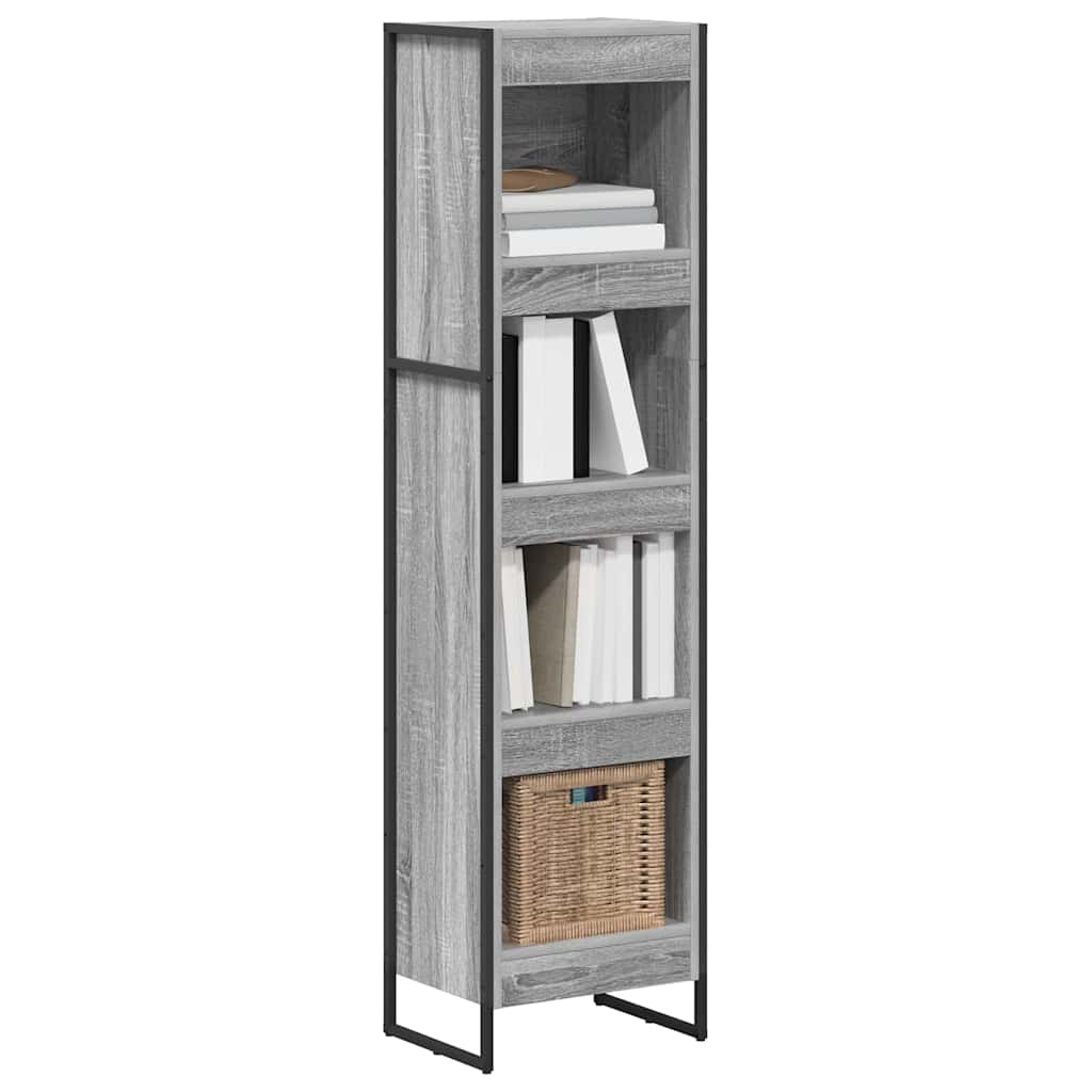 Bücherregal 40 x 30 x 155 cm Holzwerkstoff Graues Sonoma
