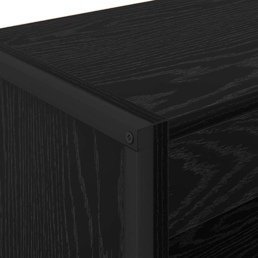 Bücherregal 60 x 30 x 121 cm Holzwerkstoff Schwarz Eichen-Optik