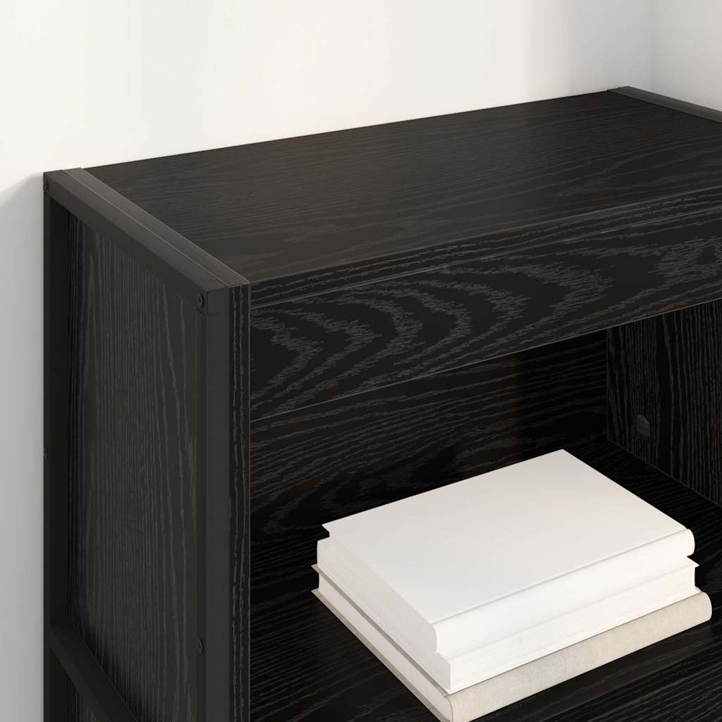 Bücherregal 60 x 30 x 121 cm Holzwerkstoff Schwarz Eichen-Optik