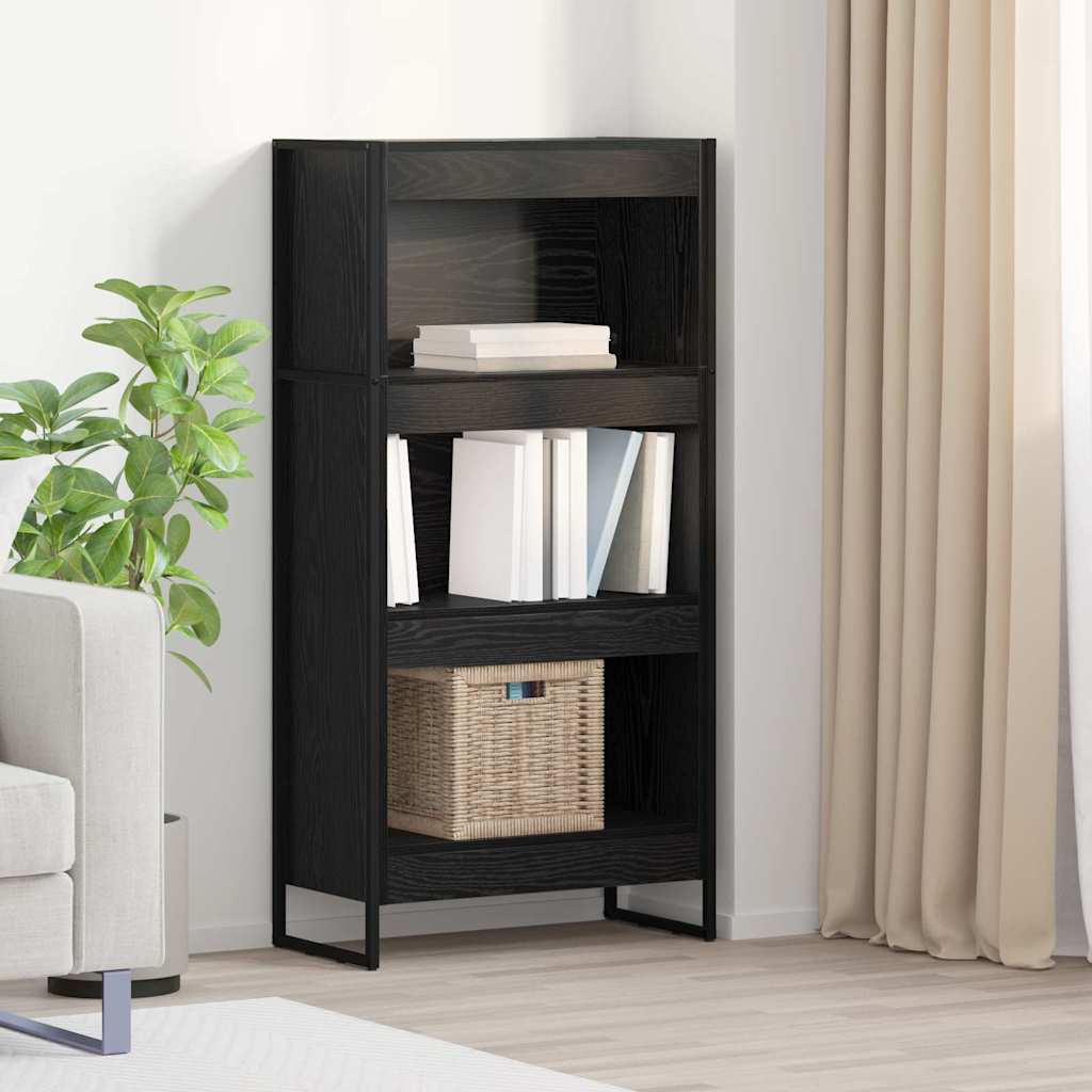 Bücherregal 60 x 30 x 121 cm Holzwerkstoff Schwarz Eichen-Optik