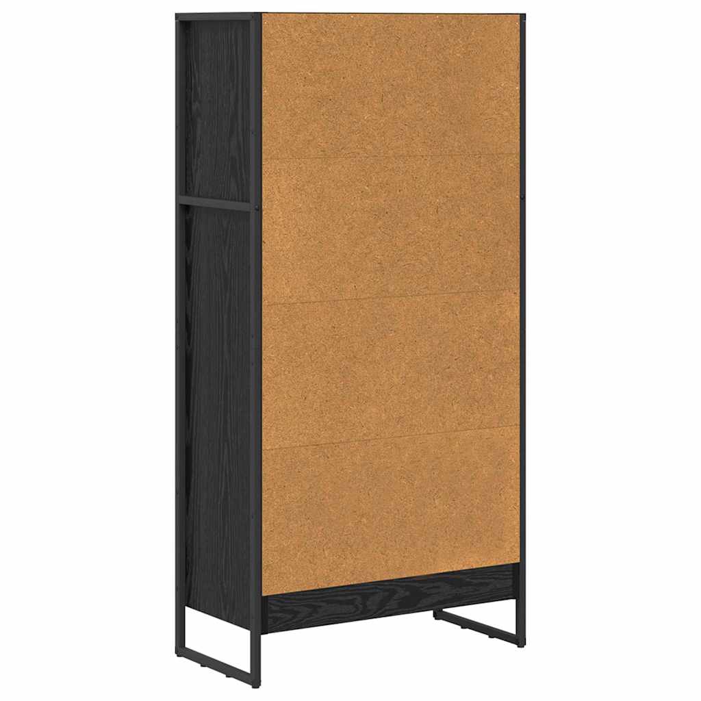Bücherregal 60 x 30 x 121 cm Holzwerkstoff Schwarz Eichen-Optik