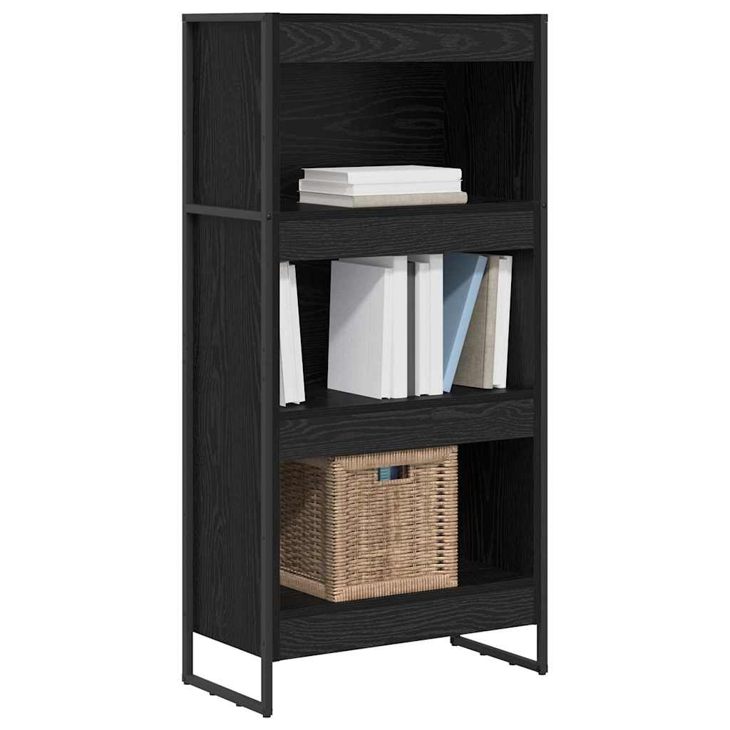 Bücherregal 60 x 30 x 121 cm Holzwerkstoff Schwarz Eichen-Optik