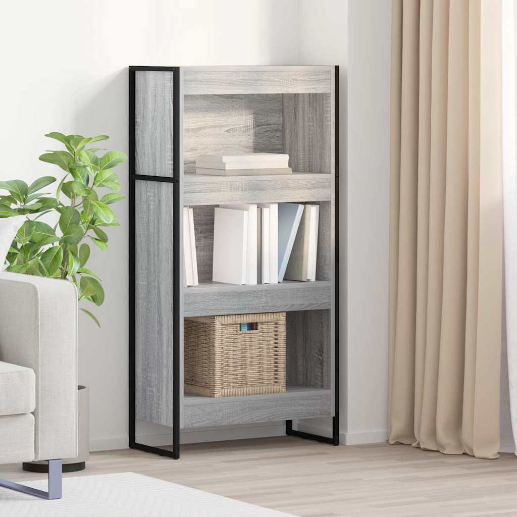 Bücherregal 60 x 30 x 121 cm Holzwerkstoff Graues Sonoma