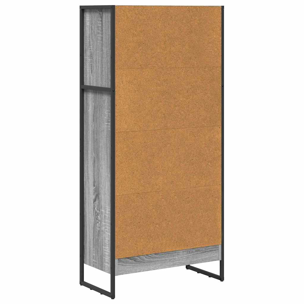 Bücherregal 60 x 30 x 121 cm Holzwerkstoff Graues Sonoma