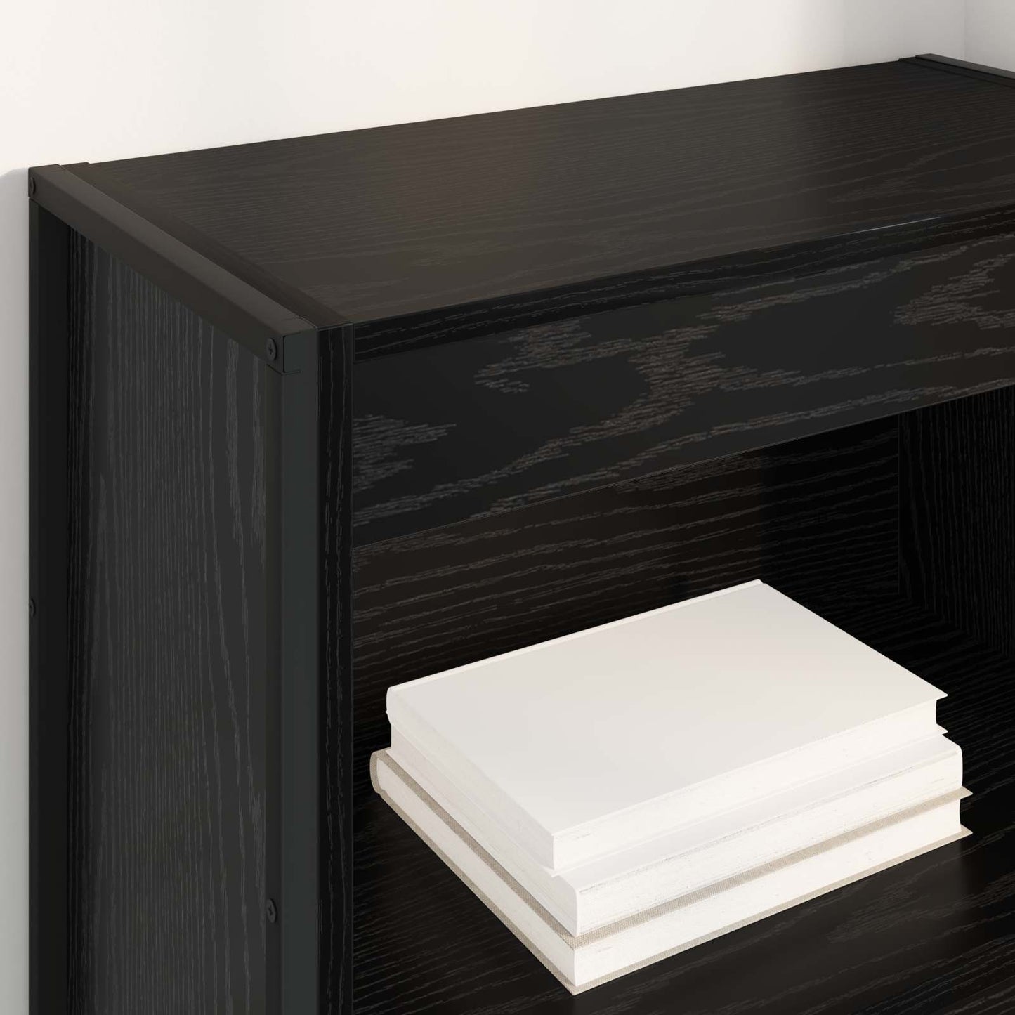 Bücherregal 60 x 30 x 155 cm Holzwerkstoff Schwarz Eichen-Optik